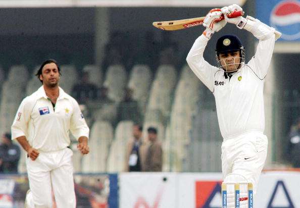 %22Beta beta hota hai, aur baap baap hota hai!%22 – Virender Sehwag sledging Shoaib Akhtar after the latter was hooked for a six by Sachin Tendulkar.