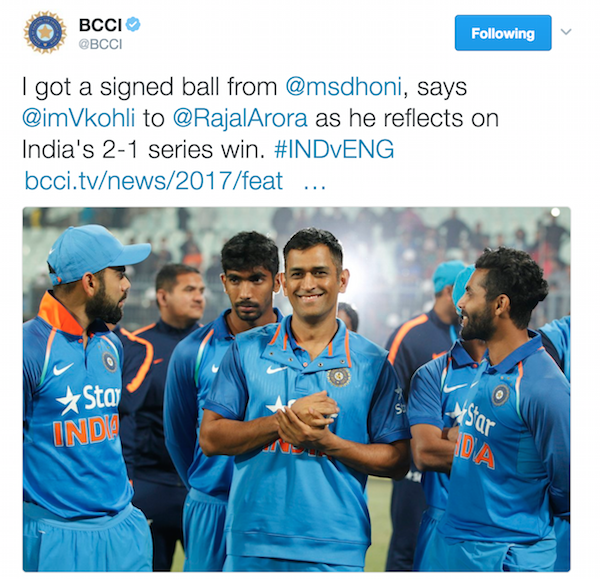 BCCI tweet