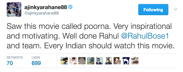 Ajinkya Rahane tweet