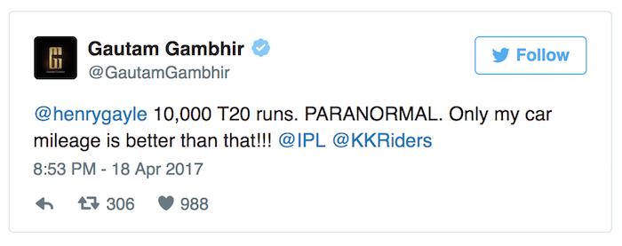 Gautam Gambhir tweet