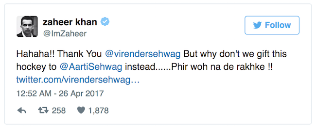 Zaheer Khan tweet