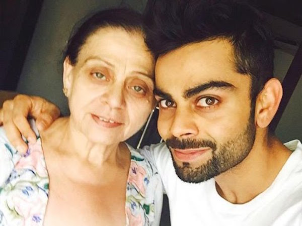 Virat Kohli with his mother