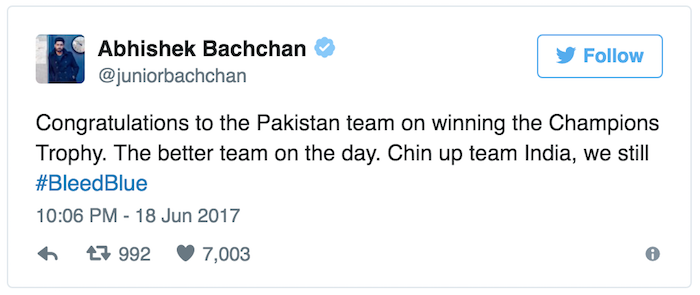 Abhishek Bachchan tweet