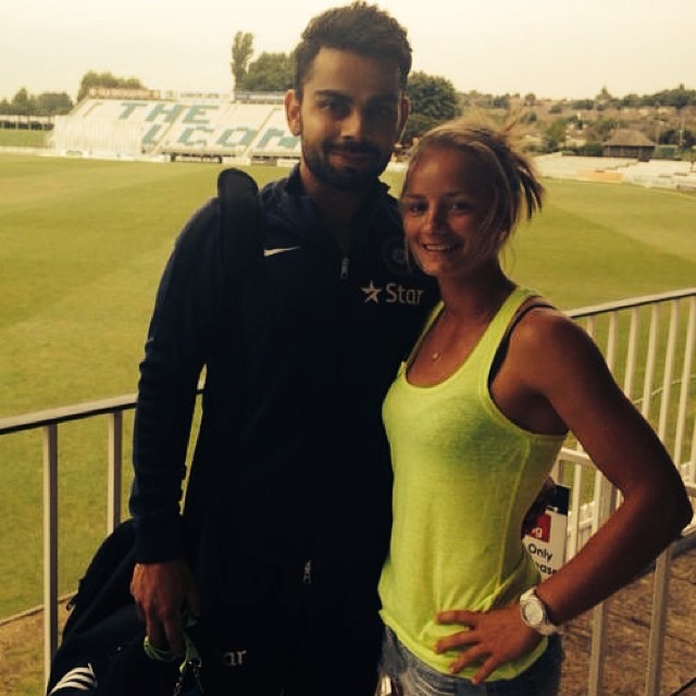 Danielle Wyatt with Virat Kohli