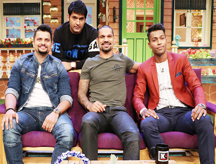 Suresh-Raina-Kapil-Sharma-Shikhar-Dhwan-Hardhik-Pandya