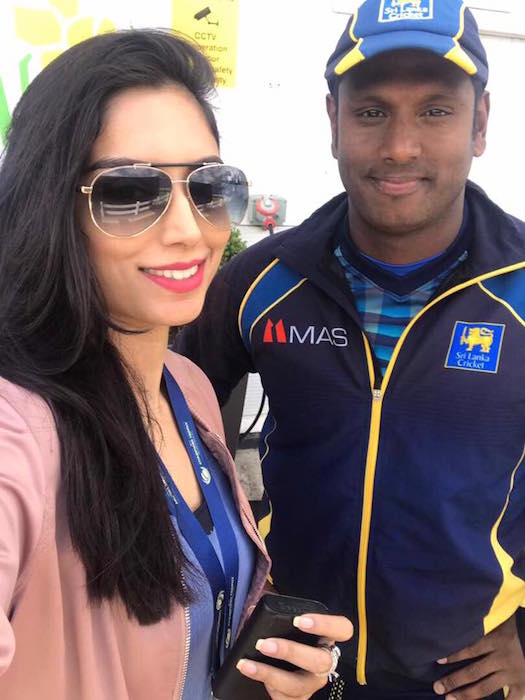 zainab abbas with angelo mathews