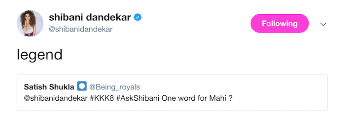 Shibani Dandekar tweet 1