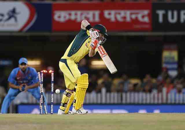 David Warner clean bowled by David Warner