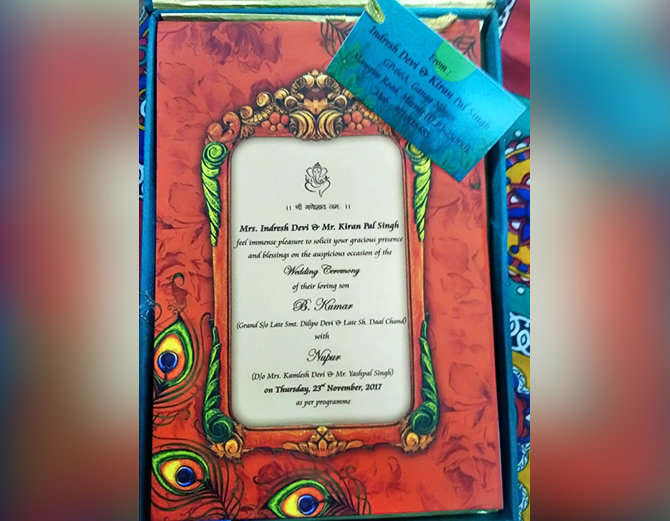 Bhuvneshwar Kumar wedding card