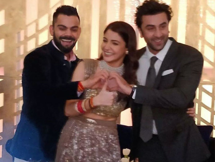 Ranbir Kapoor, Virat Kohli, Anushka Sharma