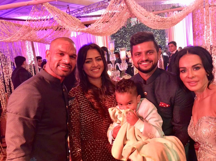 Suresh Raina, Priyanka Raina, Shikhar Dhawan, Aesha Dhawan, Zoravar Dhawan