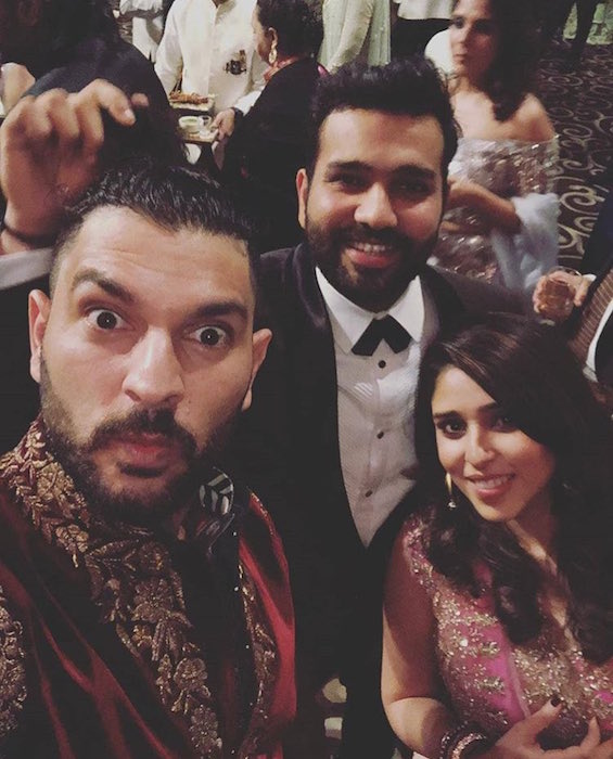 Yuvraj Singh, Rohit Sharma, Ritika Sajdeh