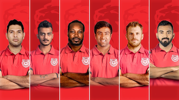 Yuvraj Singh, Axar Patel,Chris Gayle,Ravichandran Ashwin, Aaron Finch, KL Rahul