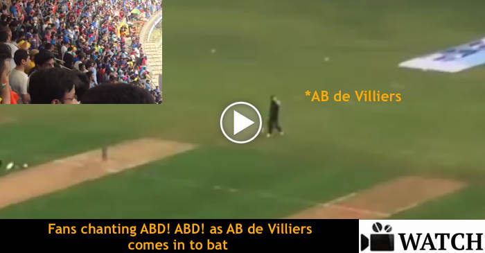 WATCH: Fans chanting ABD! ABD! as AB de Villiers comes in to bat during an ODI match