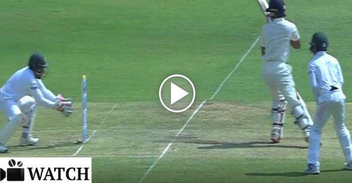 WATCH: Mushfiqur Rahim missing an easy stumping chance to dismiss Wriddhiman Saha