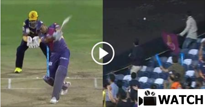 WATCH: MS Dhoni smashes Piyush Chawla down the ground