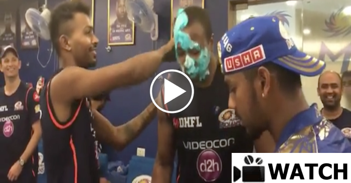 WATCH: When cake got painted on Kieron Pollard’s face; the big man got his revenge too!