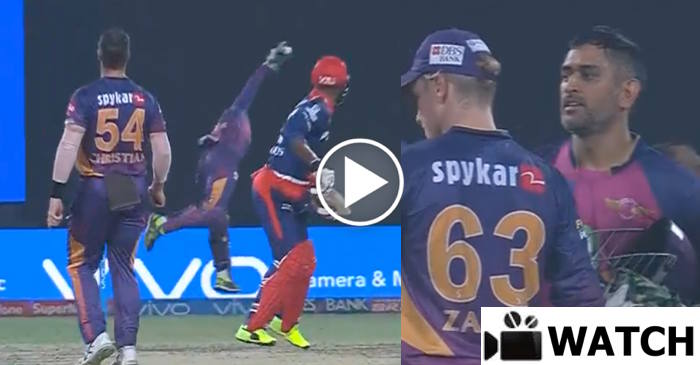 WATCH : MS Dhoni takes one-handed blinder to dismiss Marlon Samuels