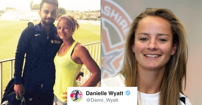 Danielle Wyatt thanks Virat Kohli for the gifted bat