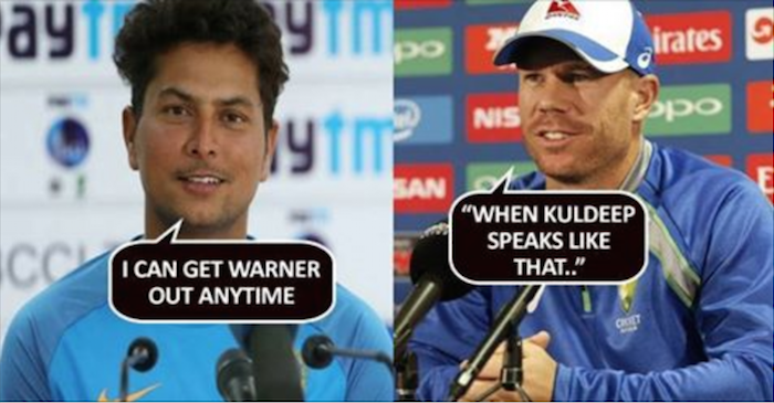 David Warner gives a strong reply to Kuldeep Yadav