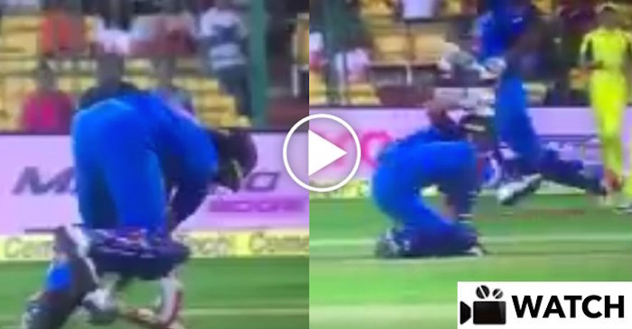 WATCH: Manish Pandey falls on the pitch while completing a run