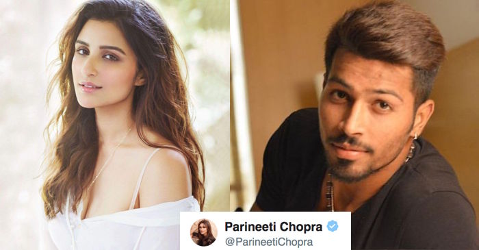 Is Hardik Pandya really dating Parineeti Chopra; the Bollywood actress finally responds