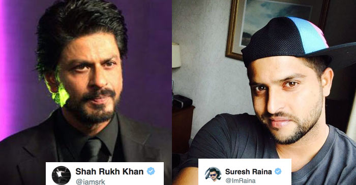 Shah Rukh Khan and Suresh Raina indulge in a lovely Twitter conversation