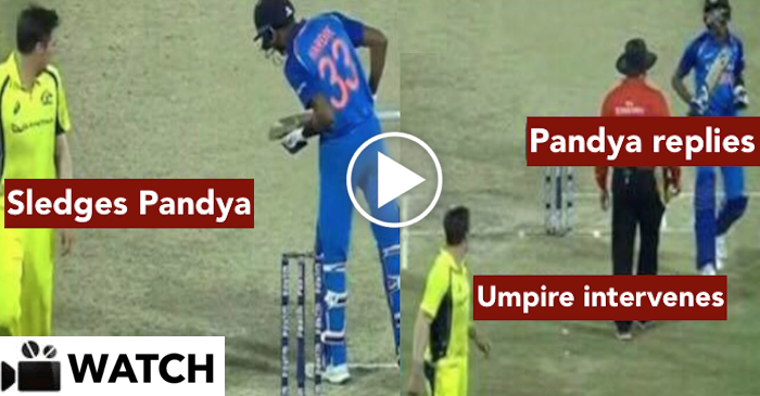 WATCH: Hardik Pandya hits back at Pat Cummins after being sledged