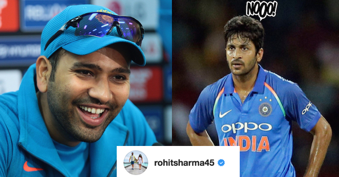 Rohit Sharma trolls Shardul Thakur on social media