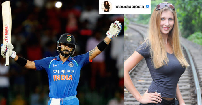 Polish-German model Claudia Ciesla showered praise for Virat Kohli on social media