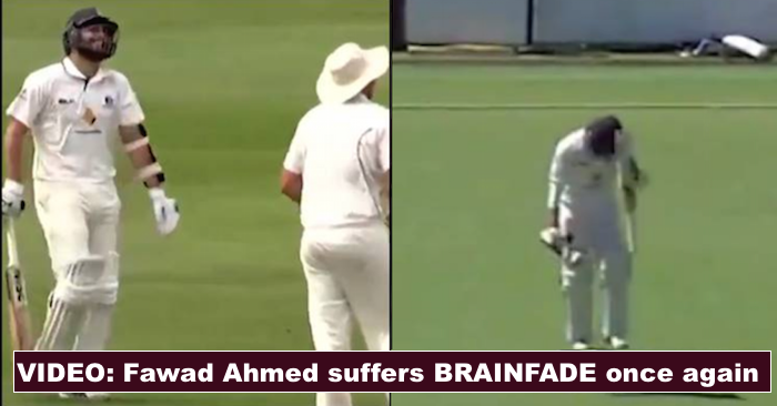 VIDEO: First Fawad Ahmed forgot to carry his bat and now walks out with wrong gloves