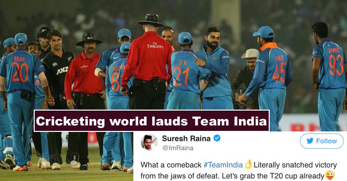 Cricketing fraternity reacts as India beat New Zealand in a thrilling encounter to clinch the series