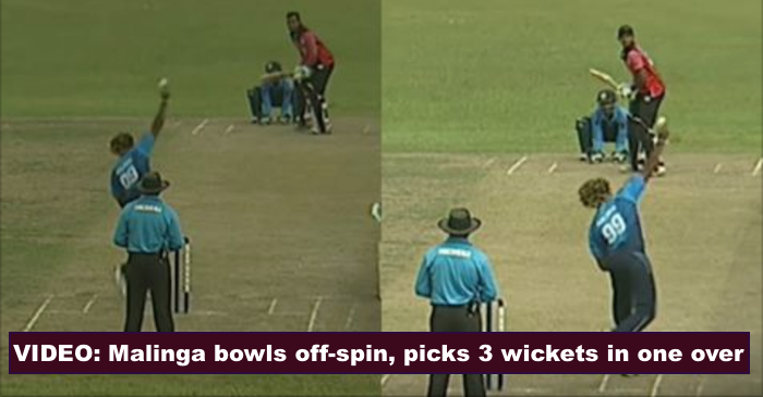 WATCH: Lasith Malinga turns off-spinner, claims three wickets in one over