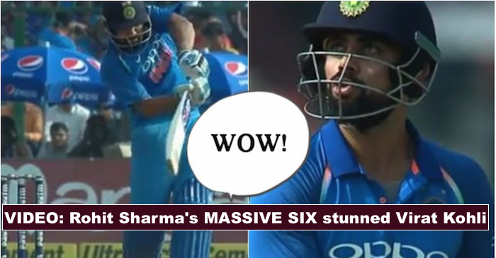 WATCH: Rohit Sharma makes Virat Kohli go wow with a MASSIVE six