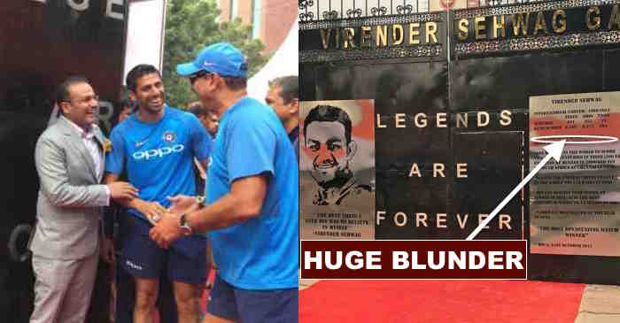 DDCA makes a huge blunder while honouring Virender Sehwag at Feroz Shah Kotla