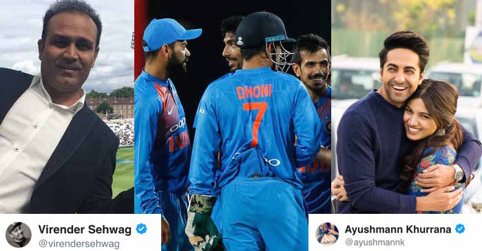 Virender Sehwag, Ayushmann Khurrana & others react as Team India secures an easy win in the first T20I