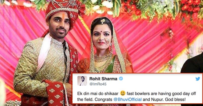 Cricket fraternity wishes Bhuvneshwar Kumar on his marriage with Nupur Nagar