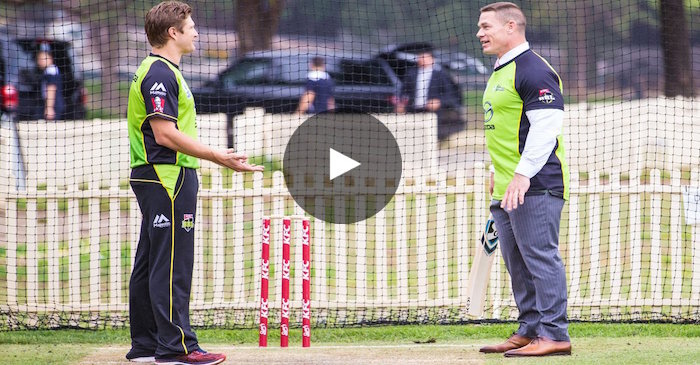 VIDEO: WWE star wrestler John Cena playing cricket with Shane Watson