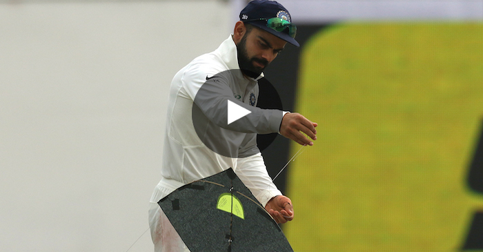 VIDEO: Virat Kohli deals with a stray kite on the field during India vs Sri Lanka 3rd Test