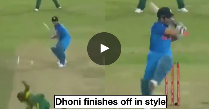 VIDEO: MS Dhoni hits the winning shot in South Africa vs India first ODI