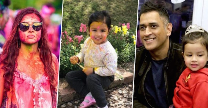 Photos: MS Dhoni’s daughter Ziva wishing Holi reminds us of her mom Sakshi