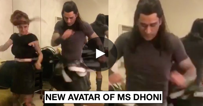 WATCH: MS Dhoni shaking his leg wearing a skirt