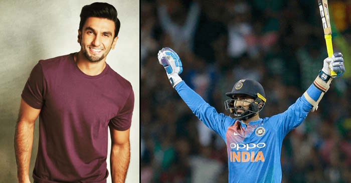 Bollywood actor Ranveer Singh go crazy in admiration of Dinesh Karthik