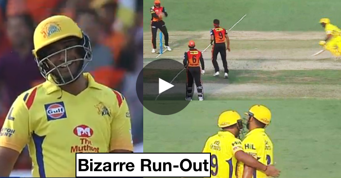 WATCH: Ambati Rayudu hugs partner Suresh Raina after getting run-out in an unusual manner