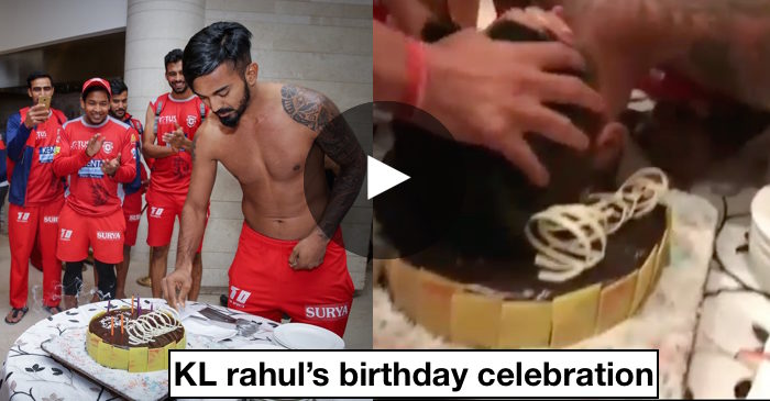 WATCH: KL Rahul gets cake smashed all over the face on his 26th birthday