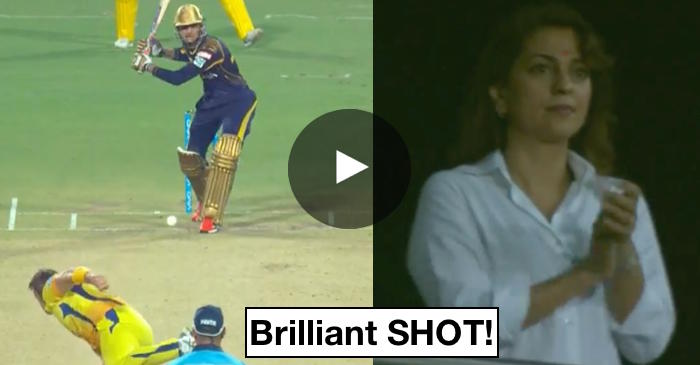 WATCH: Shubman Gill’s slap on the leg-side leaves Juhi Chawla smiling