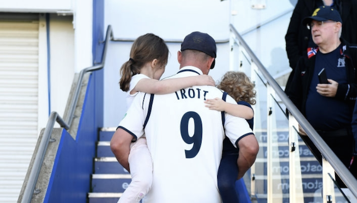 Jonathan Trott with his kids