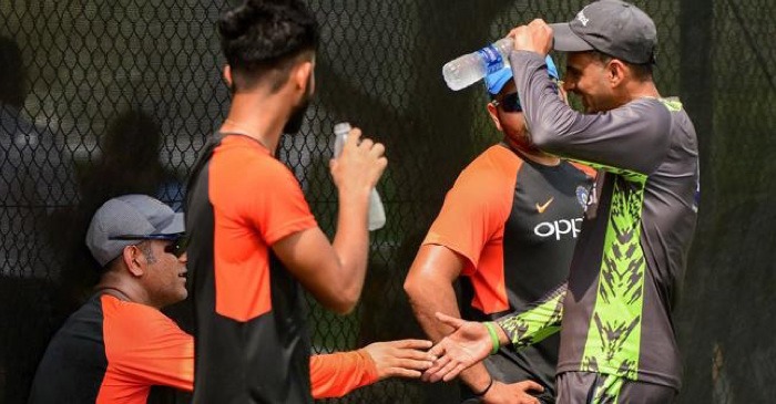 WATCH: MS Dhoni-Shoaib Malik exchange pleasantries during practice session in Dubai