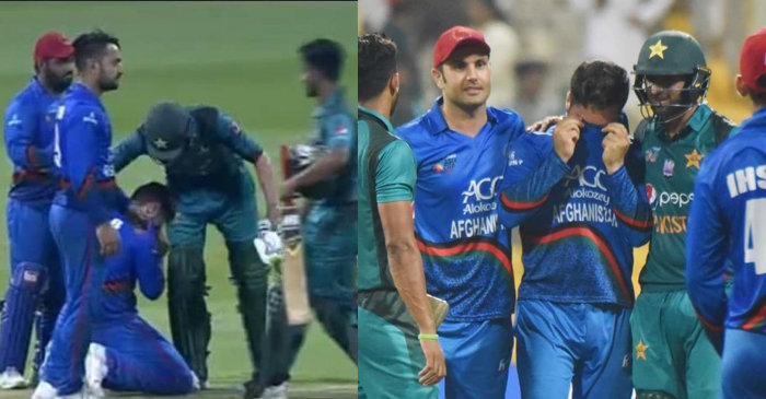 WATCH: Shoaib Malik consoles crying Afghanistan bowler Aftab Alam after a thrilling clash