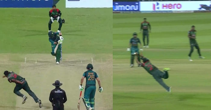 WATCH: Mashrafe Mortaza takes a flying catch to dismiss Shoaib Malik